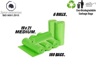 Vruta GREEN 19x21 pack of 6 ( 180 BAGS) Recyclable Garbage Bags. Medium 13 L Garbage Bag  Pack Of 180(180Bag )