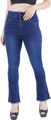 screwy Boot-Leg Women Dark Blue Jeans