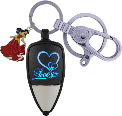HANDSOME ISK Attractive Love design Multicolor light with High Quality Push Button Lock with Princes Cinderella and you can also use as a Perfect way for carrying your Car, Bike, Scuty, Home or Office keys in style also it’s a Creative Gift you can give to your love once GF BF etc Key Chain