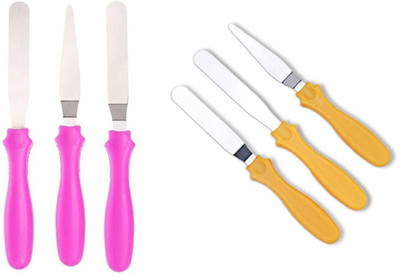 MOREL CAKE KNIFE SET 3-IN-1 MULTI-FUNCTION STAINLESS STEEL CAKE KNIFE SET, 3-PIECES, KITCHEN TOOL SET (PINK/MULTICOLOR) PACK OF 2 SETS Kitchen Tool Set(Baking Tools)