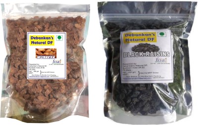 Debankan's Natural DF Black Kishmish & Munakka /Dried Black Raisin Munakka Raisins(2 x 250 g)