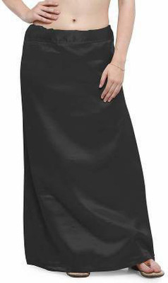 Disson Black Satin Silk Petticoat Free Size Satin Blend Petticoat(Free)