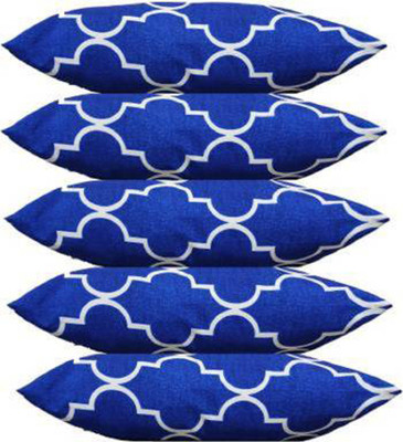 THEBEGPACK COLLECTION Microfibre Geometric Sleeping Pillow Pack of 5(Blue)