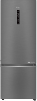 Haier 346 L Frost Free Double Door 3 Star Convertible Refrigerator (Brushline silver, HEB-35TDS)