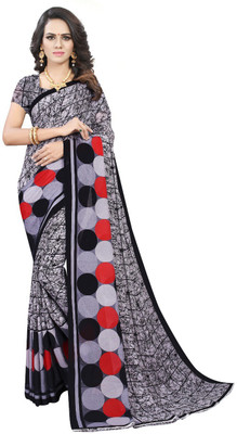 maayro Printed Daily Wear Georgette Saree(Black)