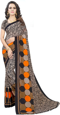 maayro Printed Daily Wear Georgette Saree(Black)