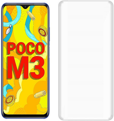Msons Screen Guard for POCO M3 | Full Glue Original Tempered Glass 9H Hardness Full Screen Coverage(Pack of 1)