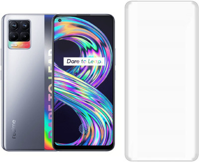 Msons Screen Guard for Realme 8 | Full Glue Original Tempered Glass 9H Hardness Full Screen Coverage(Pack of 1)
