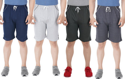 JUST TRY FASHION Self Design Men Multicolor Bermuda Shorts