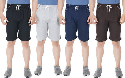 JUST TRY FASHION Self Design Men Multicolor Bermuda Shorts