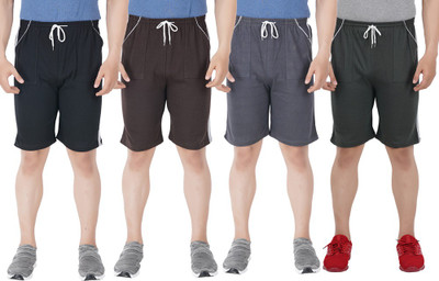 JUST TRY FASHION Self Design Men Multicolor Bermuda Shorts