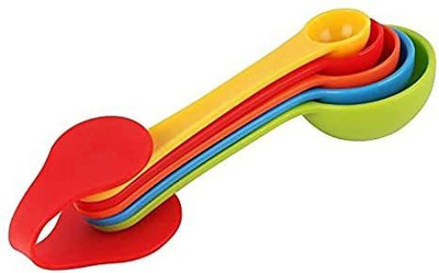 Gambit 5 Pcs Measuring Spoon Set Multi Coloured Kit Baking Cooking Kitchen Utensil Tool Non-Disposable Plastic Measuring Spoon Set Measuring Cup Set(1.25 ml, 2.5 ml, 5 ml, 7.5 ml, 10 ml)