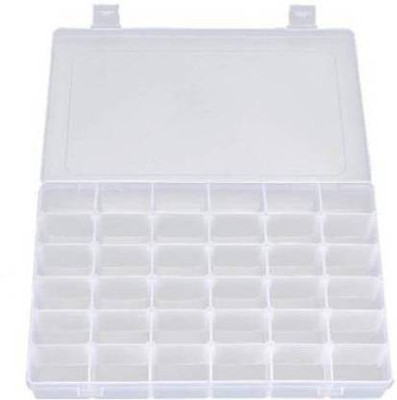 Cloudmall 36 Grid Transparent Plastic Box with Adjustable Partitions for Storing Jewellery, Manicure, Make-up Tols Drawer Divider Drawer Divider(Plastic)