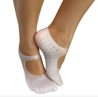 Hoopoes Silicone Socks, Moisturising Socks Foot Anti-Cracking Protector Foot Care Foot Support(Beige)