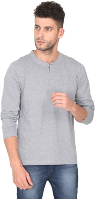 TURTEE Solid Men Round Neck Grey T-Shirt