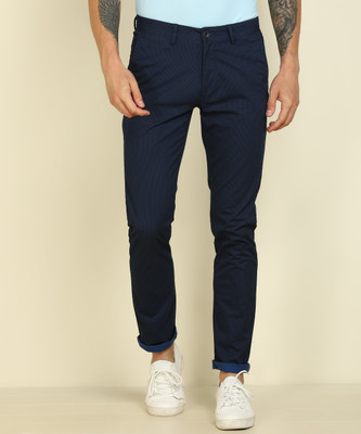 Peter England University Slim Fit Men Dark Blue Trousers