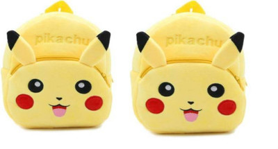 DEEPP COLLECTION PREMIUM QUALITY PIKACHU BAG COMBO (12 L) Waterproof Plush Bag(Yellow, 12 L)