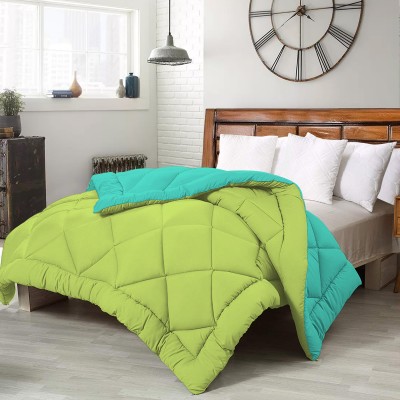 Comfowell Solid Single Comforter for  Mild Winter(Poly Cotton, Parrot Green & Sea Green)