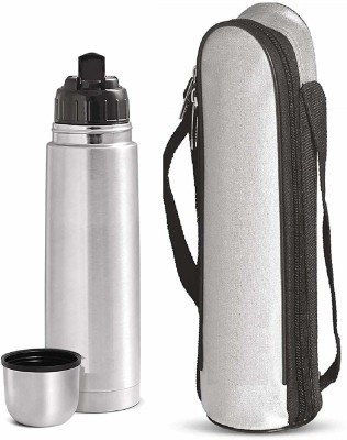 ActrovaX ™ IX-62 Flip Lid 24 Hours Hot and Cold Water Bottle with Bag 750 ml Bottle(Pack of 1, Silver, Steel)