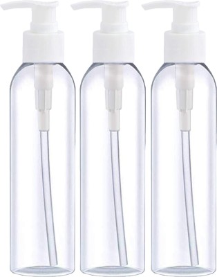 FUTURA MARKET Empty Plastic (Pump) Bottle for Lotion/Cream/Liquid/Soap Dispenser/Hand wash 200 ml Bottle(Pack of 3, White, Plastic)