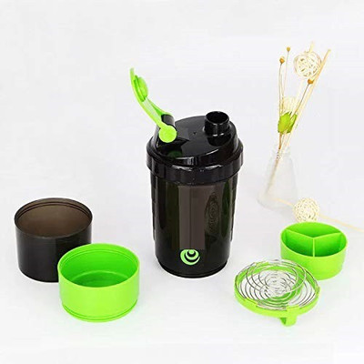 ActrovaX 600 ml Tritan Shaker(Pack of 1, Black, Green)