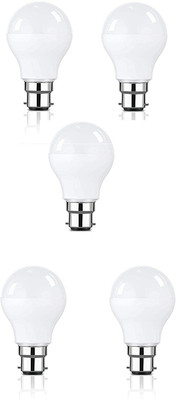 Nightstar 9 W Basic Round B22 LED Bulb(White, Pack of 5)