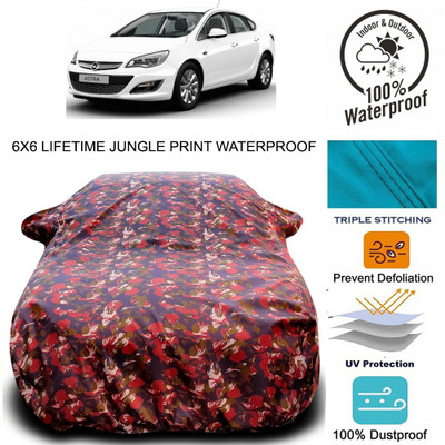ProRox Car Cover For Opel Astra (With Mirror Pockets)(Red, Green)