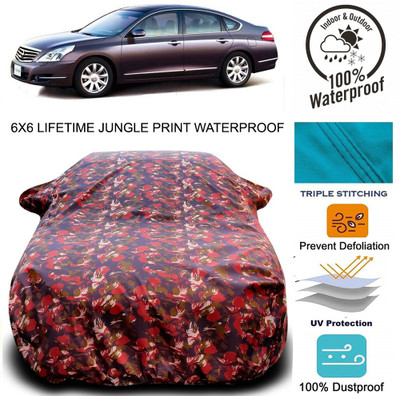 Gavya Car Cover For Nissan Teana (With Mirror Pockets)(Red, Green)