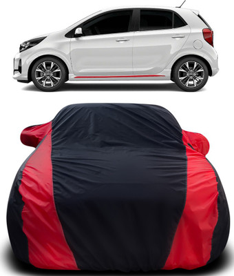 MoTRoX Car Cover For Kia Picanto (With Mirror Pockets)(Black, Red)