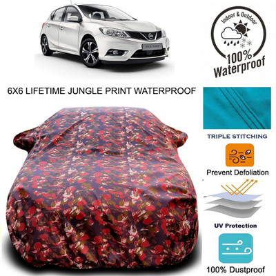 Gavya Car Cover For Nissan Pulsar (With Mirror Pockets)(Red, Green)