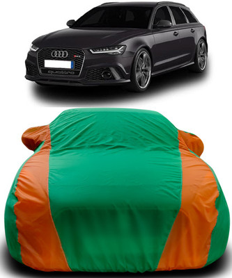 Gavya Car Cover For Audi RS6 (With Mirror Pockets)(Green, Orange)