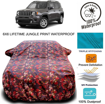 Gavya Car Cover For Jeep Renegade (With Mirror Pockets)(Red, Green)