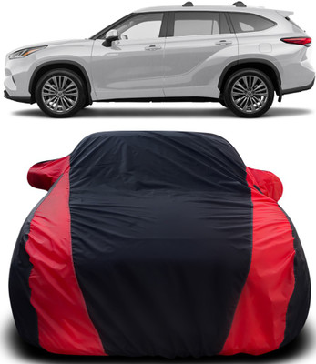 Gavya Car Cover For Toyota Highlander (With Mirror Pockets)(Black, Red)