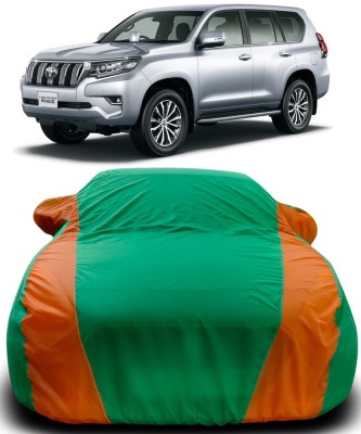 Gavya Car Cover For Toyota Land Cruiser Prado (With Mirror Pockets)(Green, Orange)