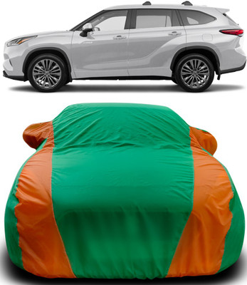 Gavya Car Cover For Toyota Highlander (With Mirror Pockets)(Green, Orange)