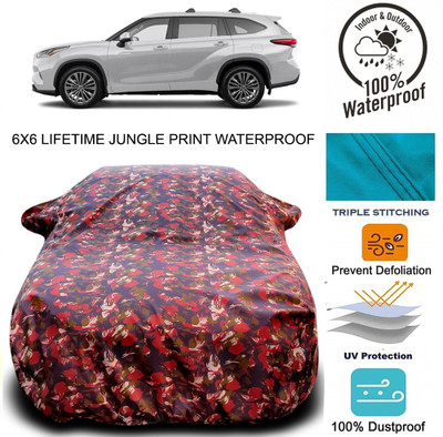 Gavya Car Cover For Toyota Highlander (With Mirror Pockets)(Red, Green)