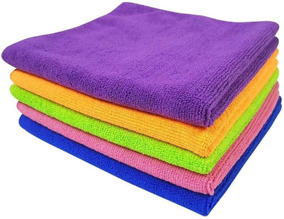 ShopiMoz Multipurpose Microfiber Cloth Wet and Dry Microfiber Cleaning Cloth pack of 5 Wet and Dry Microfiber Cleaning Cloth(5 Units)