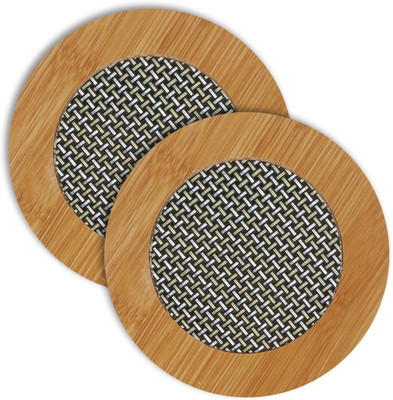 PuthaK Round Bamboo Coaster Set(Pack of 2)