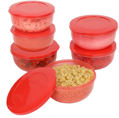 Cutting EDGE Plastic Utility Container  - 1950 ml(Pack of 6, Red)