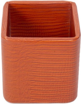 ROSEUS 1 Compartments Vegan Leather Pen pot(Orange)