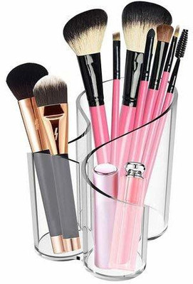 MBK IMPEX 3 Compartments acrylic makeup organiser(White)