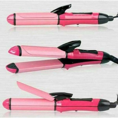 Moonlight NHC-2009 NHC-2009 2 in 1 Hair Beauty Set | Electric and Professional Hair Curler And Hair Straightener Hair Straightener(Pink)