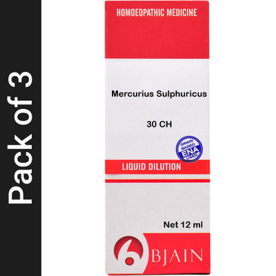 Bjain Mercurius Sulphuricus 30 CH Dilution(3 x 12 ml)