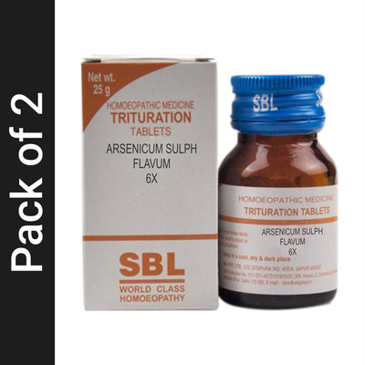 SBL Arsenicum Sulph Flavum 6X Tablets(2 x 25 g)