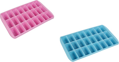 BadiWal ( PACK oF 2 ) 24 Ice Cube Mould for cool summer Multicolor Plastic Ice Cube Tray,ice cube tray and ice cream for freezer Blue, Pink Plastic Ice Cube Tray(Pack of2)