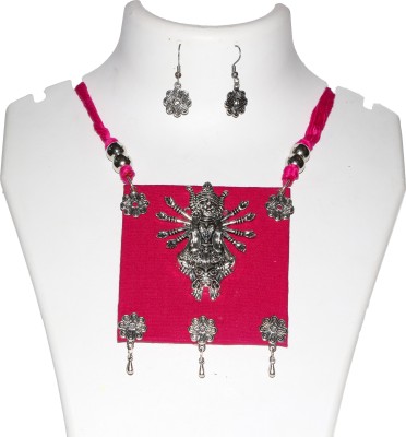 rayie collection Fabric Red Jewellery Set(Pack of 1)