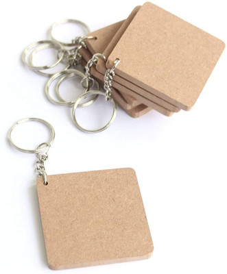 DI-KRAFT MDF Key Chains Activity Decoupage Art & Craft Supplies Do It Yourself Square Set of 20 (2 inch X 2 inch) Key Chain