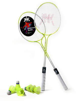 KNK Badminton Racket Set of 2 Multicolour Double Shaft Badminton Kit