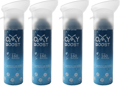 Oxy Boost Natural Portable Oxygen Cylinder Can with Inbuilt Mask, (9 Litre) (160 Breaths Approx.) Pack of 4 Portable Oxygen Can