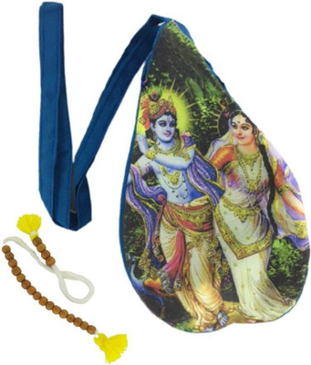 Mayapuri Beautiful Radha Krishna Printed Chanting Bag/Japa Bag for Mantra Jaap (Pack of 1) Potli